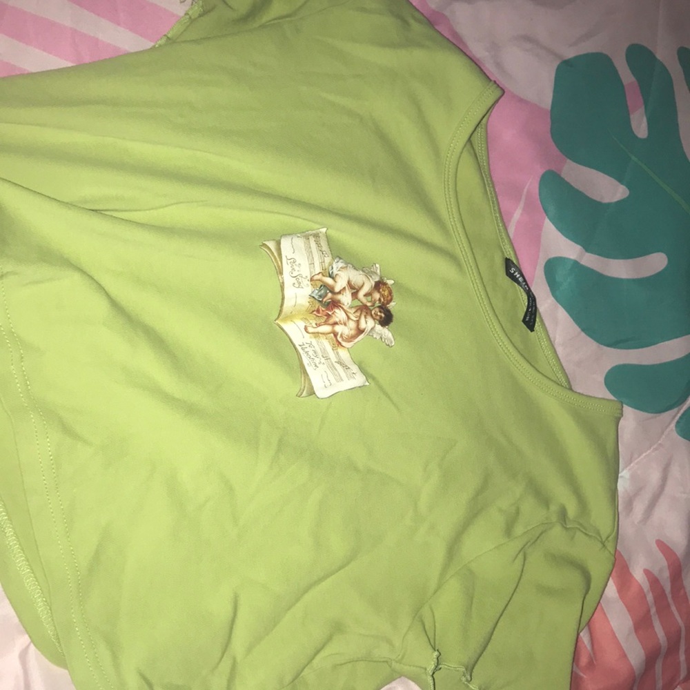Green crop top